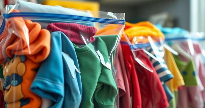 Sacos ziplock para roupas de criança são a solução prática e segura